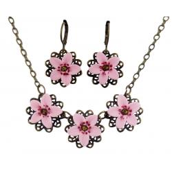 Three Cherry Blossoms Jewelry Set